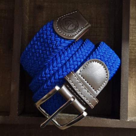 La Ceinture Tressée Élastique Bleu Électrique