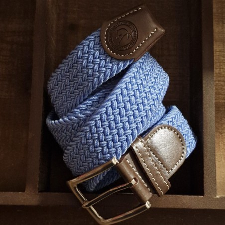 La Ceinture Tressée Élastique Bleu Ciel