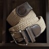 La Ceinture Tressée Élastique Beige Sahara