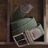 La Ceinture Tressée Élastique Kaki Forêt