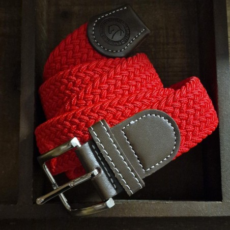 La Ceinture Tressée Élastique Rouge Cardinal