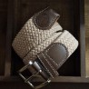 La Ceinture Graphique Tressée Élastique Écru